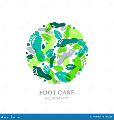 Foot Care Logo Label Or Emblem Design Elements Sole Footprint And