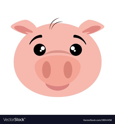 Cute Pig Emoji Kawaii Royalty Free Vector Image