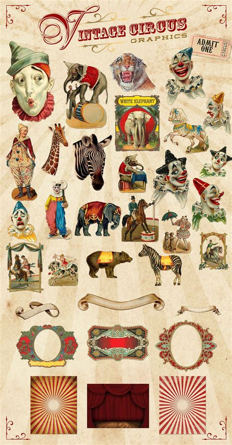 Vintage Circus Graphics By Eclectic Anthology On Creativemarket Old