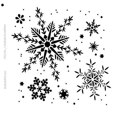 Snowflakes Stencil By Studior12 Delicate Winter Snow Art Small 65
