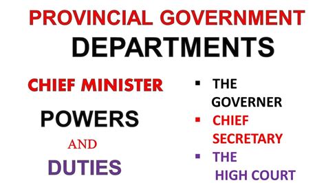 How Provincial Govt Works Structure Of The Provincial Government