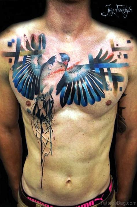 31 Dazzling Blue Bird Tattoos On Chest