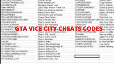 GTA Vice City Cheat Codes Full List Of GTA Vice City Cheats For Helicopter Money Bikes And