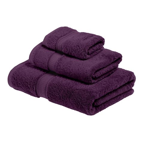 Superior Hymnia Egyptian Cotton 3 Piece Towel Set Plum