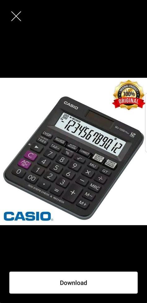 Jual Kalkulator Casio MJ 120 D BU Original / Calculator Casio Original / Kalkulator Original di ...