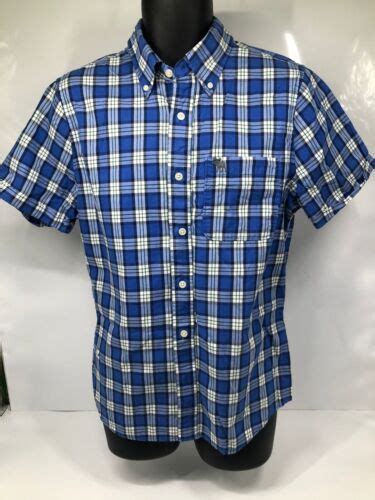 abercrombie and fitch men s short sleeve check shirt multicoloured cotton size xl ebay