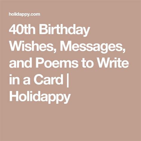 40th Birthday Wishes Messages And Poems To Write In A Card