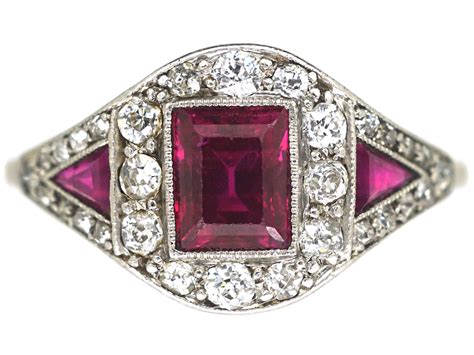 Art Deco Platinum Ruby And Diamond Ring 920n The Antique Jewellery