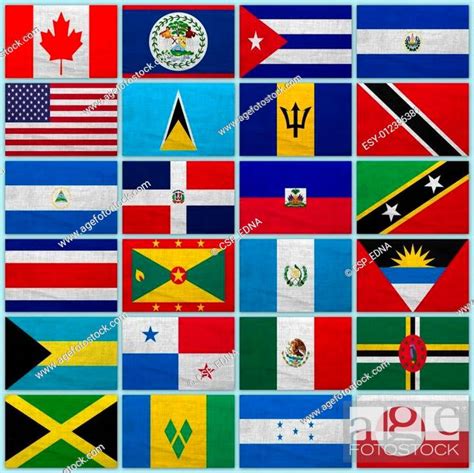 Flags Of All North American Countries Stock Photo Picture And Low