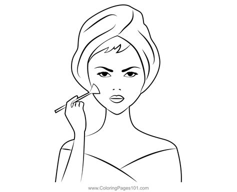 Girls Makeup Coloring Pages