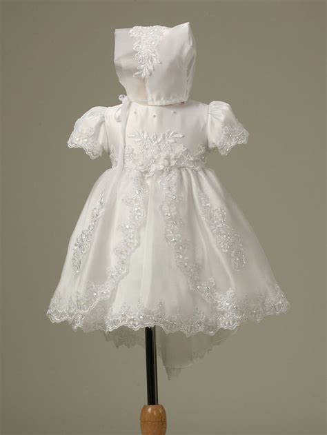 White Satin Bodice With Organza Layered Skirt Baptism Dress Baby