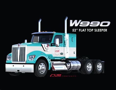 Introducing The Kenworth W990 52” Flat Top Sleeper Csm Truck