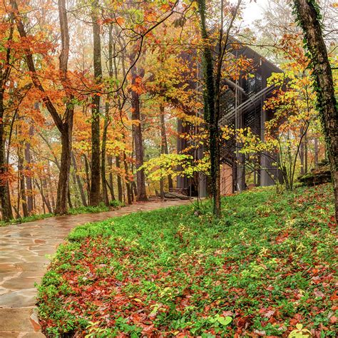 Thorncrown Chapel Nestled In Autumn Foliage Arkansas Ozark Mountains