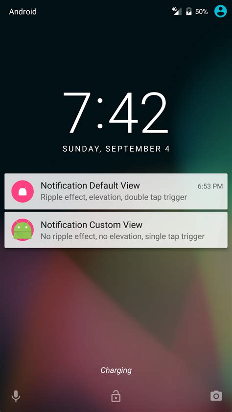 Android Lock Screen Notification Custom View With Ripple And Double Tap