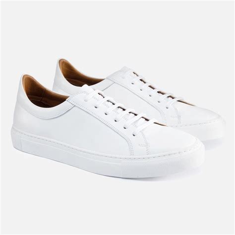 Mens Low Top Sneakers White Leather White Leather Sneakers