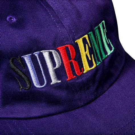 Supreme Multi Color Logo 6 Panel Purple Supreme Fw20h65 Purple Goat