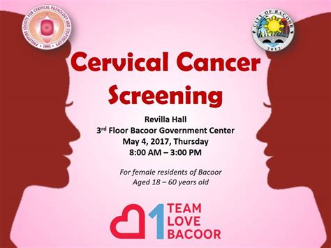 Cervical Cancer Screening Ika 4 Ng Mayo Sa Revilla Hall 3rd Floor Ng