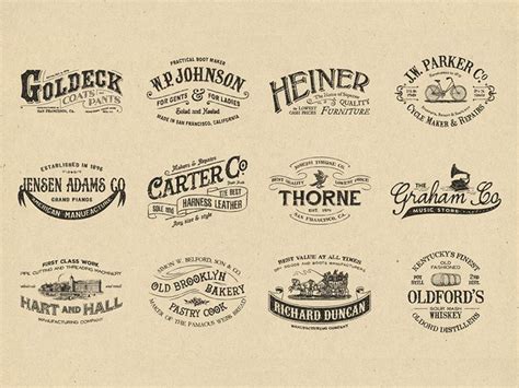 19th Century Vintage Logos By Victor Barac En 2020 Illustration