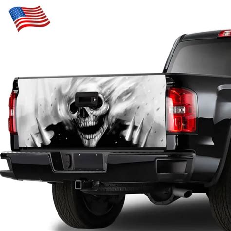 Us Vinyl Truck Tailgate Wrap Full Color Graphics Decal Skull Trunk