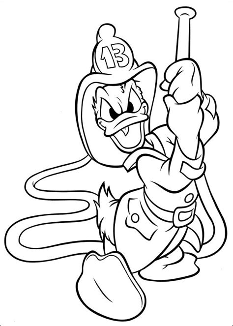 Maybe you would like to learn more about one of these? Firefighter Donald Duck Coloring Page - Free Printable ...