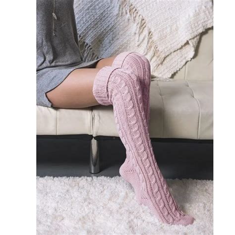 2019 spring stockings women soft winter cable knit over knee long boot warm stockings fashion in