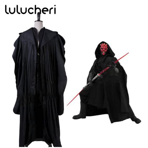 Star Wars Darth Maul Robe Cosplay Costume Black Tunic Man Cloak Set