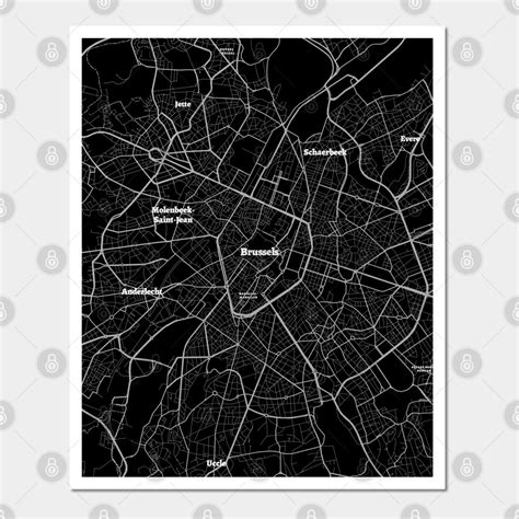 4k Brussels Belgium Map Hd Brussels Belgium Map Black And White Map