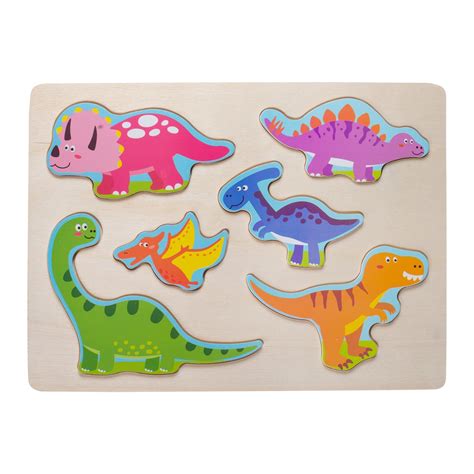 Eliiti Wooden Dinosaurs Puzzle For Toddlers 2 To 4 Years Old Boys Girls