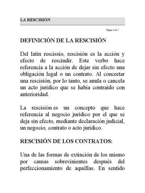 rescision de los contratos pdf derecho contractual derecho civil sistema legal