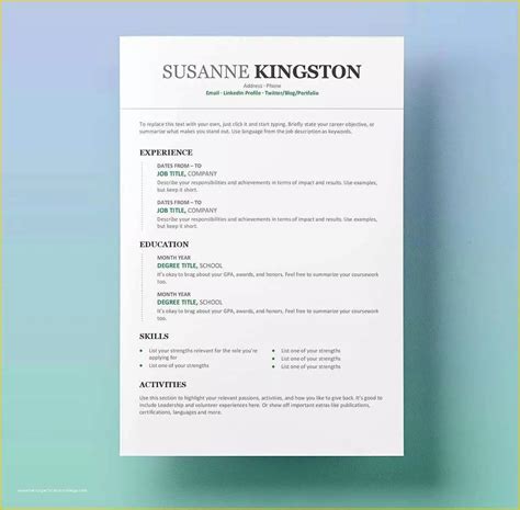 Minimalist Resume Template Word Free Of Infographic Resume Template