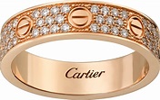 CRB4085800 - LOVE 結婚戒指，鋪鑲鑽石 - 18K玫瑰金，鑽石 - Cartier