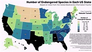 The Number Of Endangered Species In Each State, Mapped | Digg