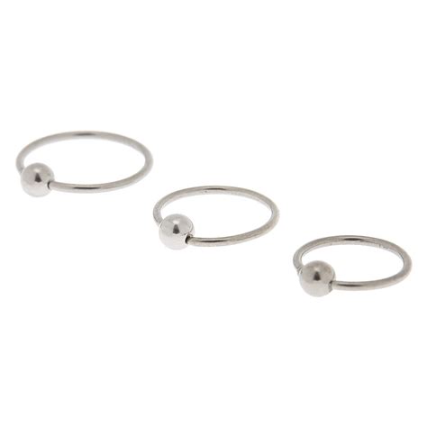 Titanium 20g Beaded Nose Rings 3 Pack Claires Us