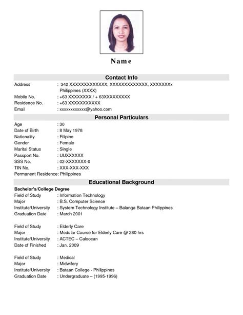 If you're looking for a way to bring your application to life, put a face to your name with a headshot resume template and cover letter combo. Sample Of Resume Format For Job Application - Resume ...