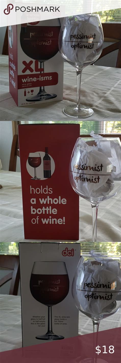 Dci Xl Pessimist Optimist Wine Glass Holds 750ml Unique Wine Glass Wine Glass Novelty Items