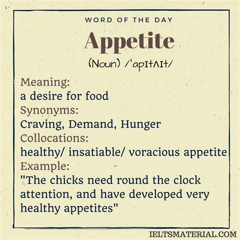 Appetite Word Of The Day For Ielts