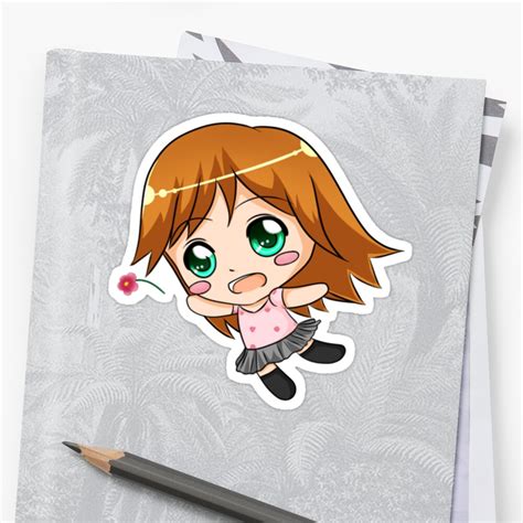 Chibi Girl Flower Stickers By Kayleigh18 Redbubble