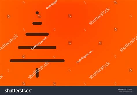 Christmas Tree Silhouette Simbolsorange Background Minimalism Stock