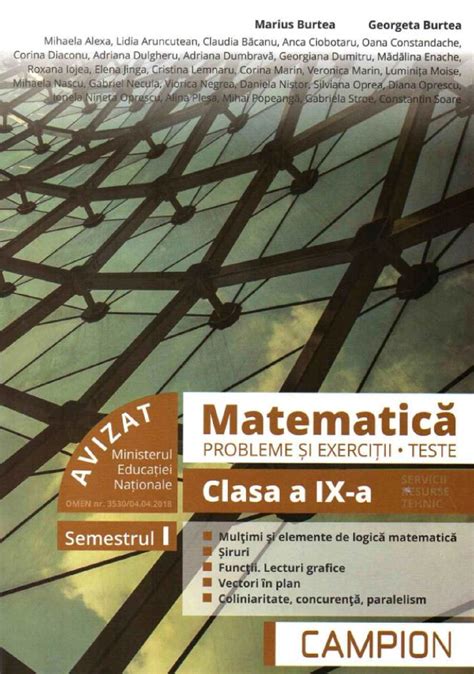 Matematica Probleme Si Exercitii Teste Clasa 9 Sem1 Marius