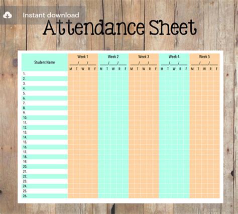 23 Free Printable Attendance Sheet Templates Word Excel Riset