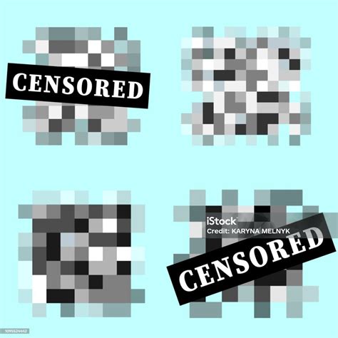 Ensemble De Signes Pixel Censuré Concept De Bar Noir Censeur Vecteurs Libres De Droits Et Plus D
