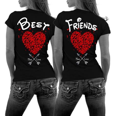 Best Friends T Shirts Für Beste Freundinnen Bff Shirts Herzen Bff Shirts Bff Hemd