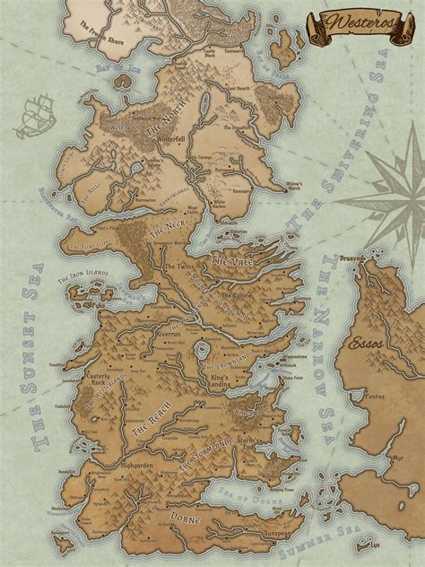 Detailed Map Of Westeros Rimaginarymaps