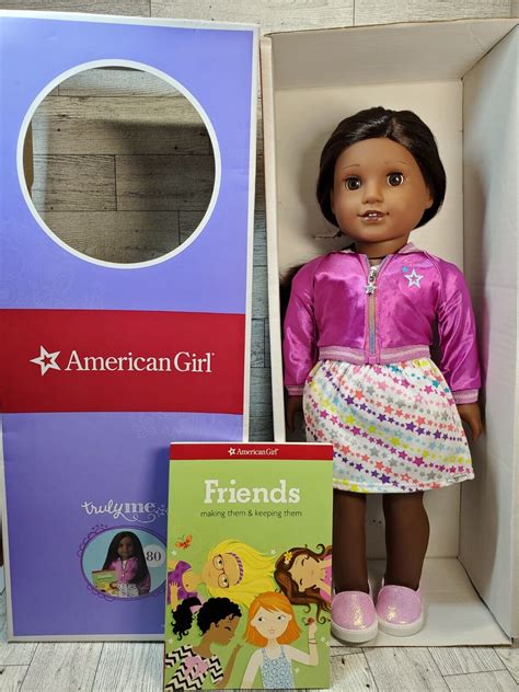 New American Girl Truly Me Jly 18 Doll 80 Dark Skin Textured Brown Hair Ebay