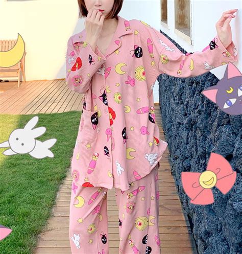 Sweet Cute Sailor Moon Luna Cat Pajamas · Harajuku Fashion · Online