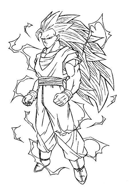 Dibujo De Goku En Fase 3 Para Imprimir Recortar E Ilu