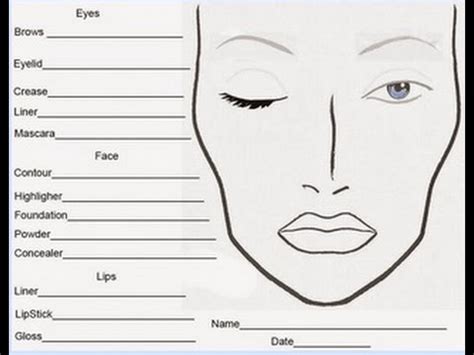 Printable Face Charts For Makeup Tutorial Pics