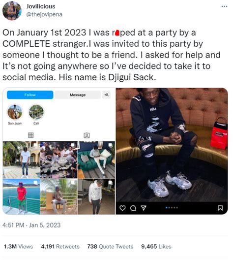 Cam On Twitter Rt Jakesucky Influencer Jovi Pena Has Alleged She Was R Ped At A New Years