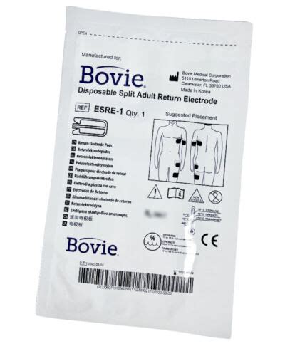 Bovie Disposable Split Adult Electrode Electrosurgical Ground Pad Esre