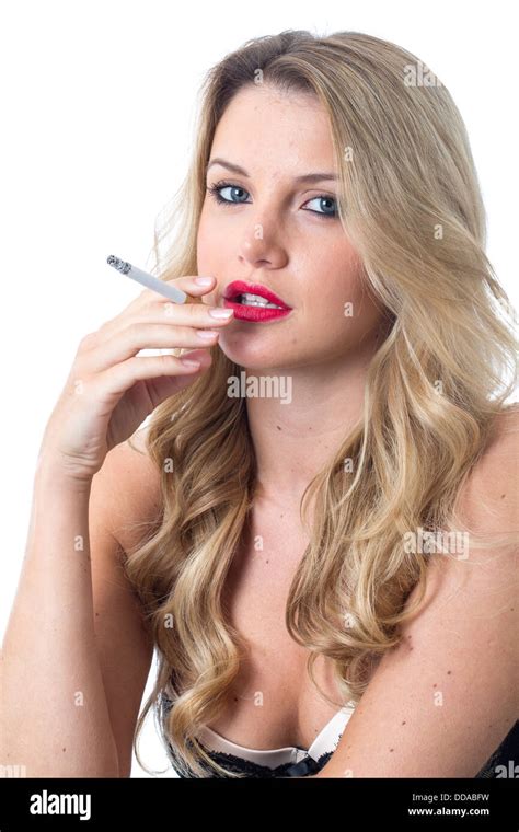 Model Released Attractive Young Woman Smoking A Cigarette